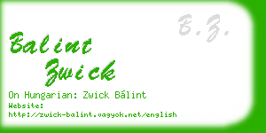balint zwick business card